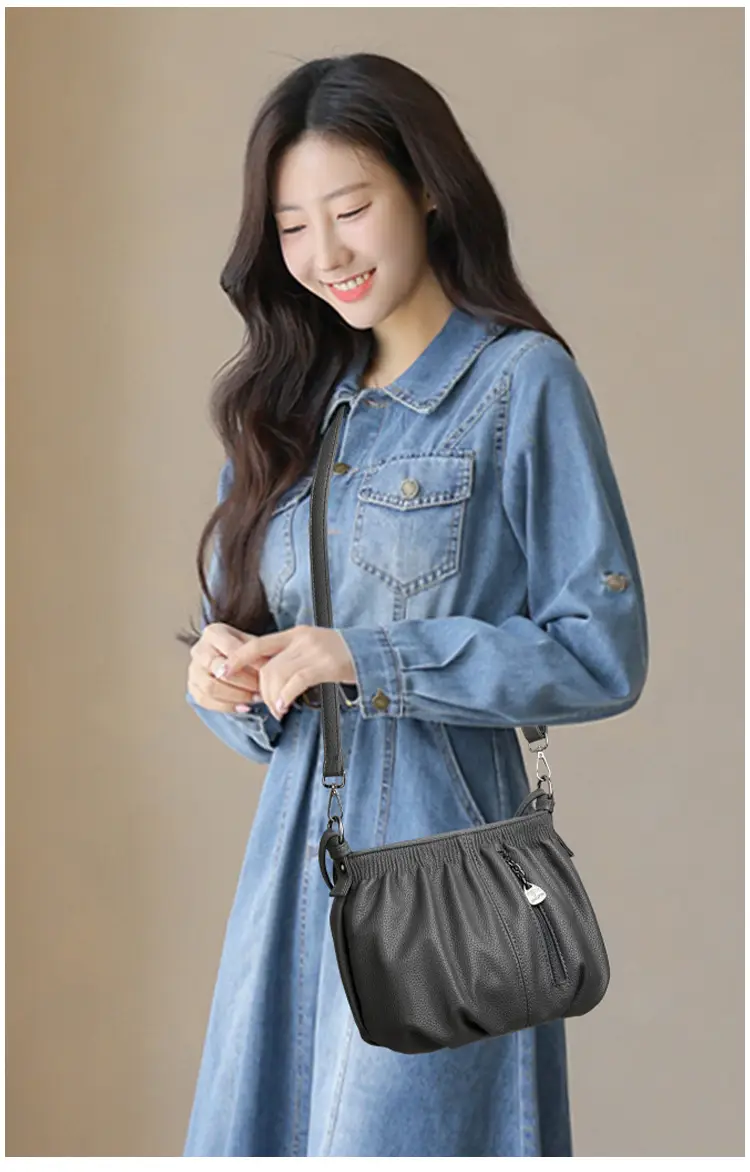 Black Retro Soft Leather Shoulder Bag for Women 2026 — feature 14