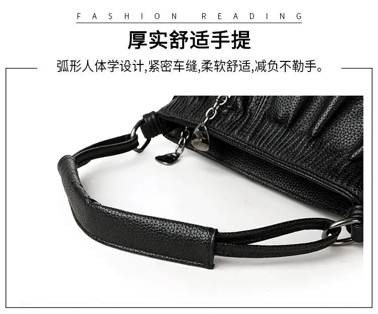 Black Retro Soft Leather Shoulder Bag for Women 2026 — feature 6