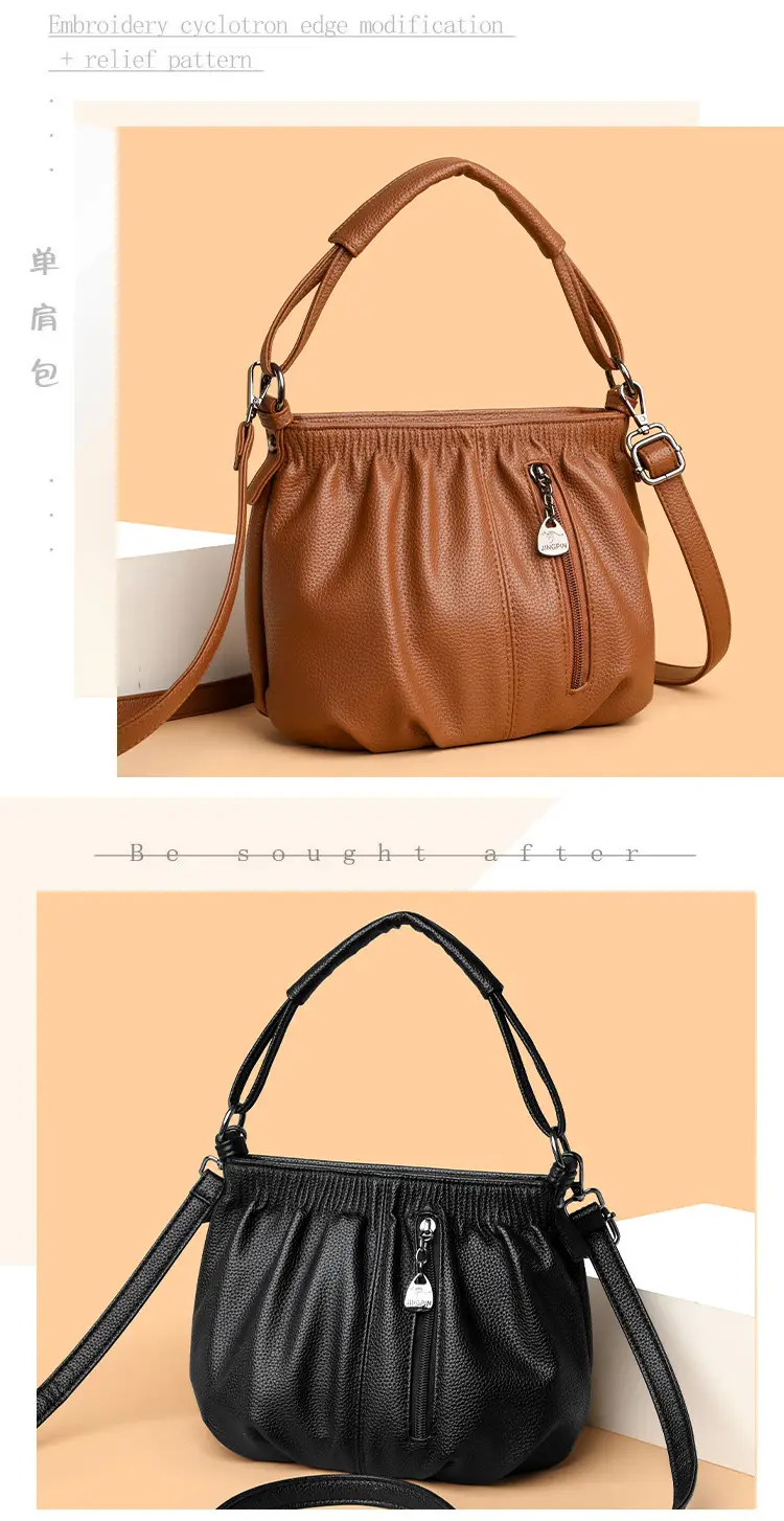Black Retro Soft Leather Shoulder Bag for Women 2026 — feature 9