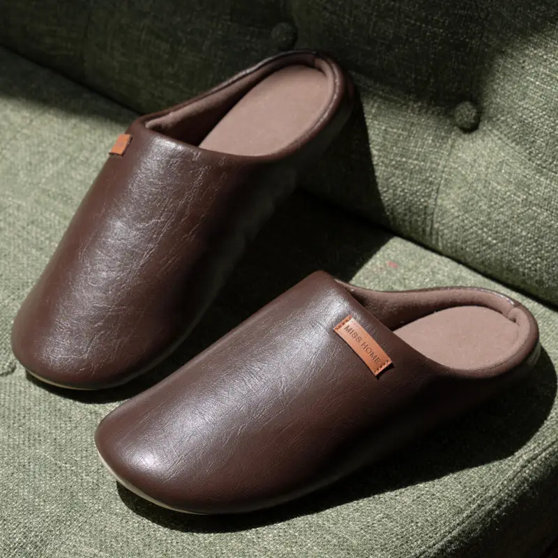 Home Cotton Slippers for Women Winter New Home Indoor Non-Slip Couple Warm and Comfortable Silent Floor Cotton Slippers