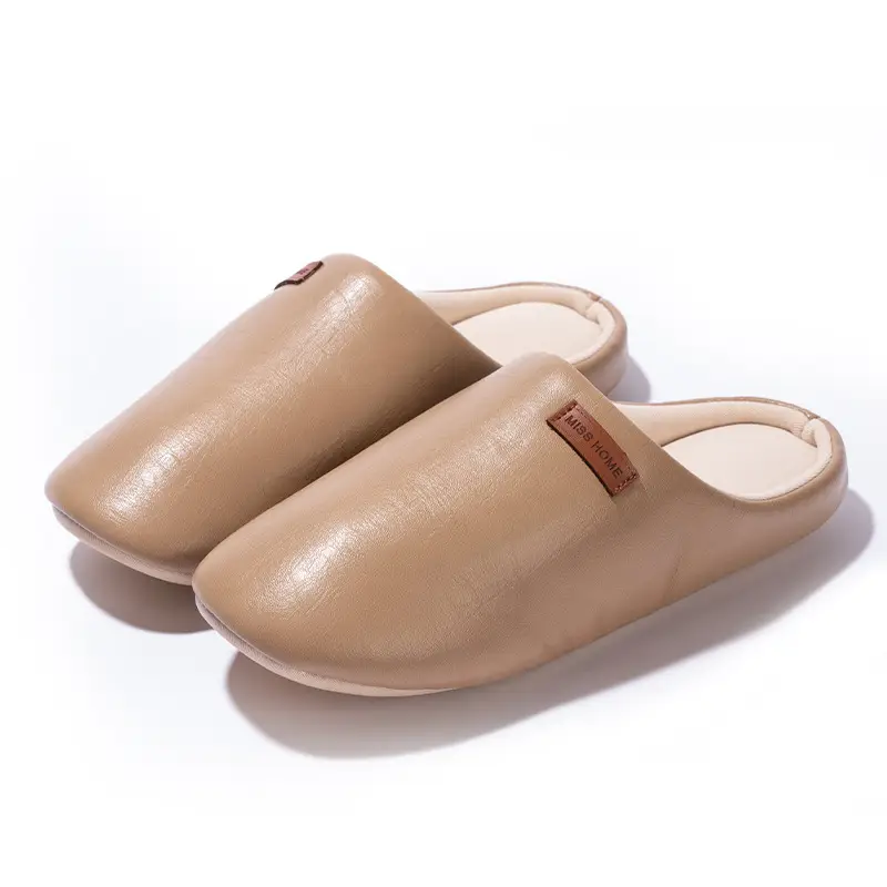 Home Cotton Slippers for Women Winter New Home Indoor Non-Slip Couple Warm and Comfortable Silent Floor Cotton Slippers
