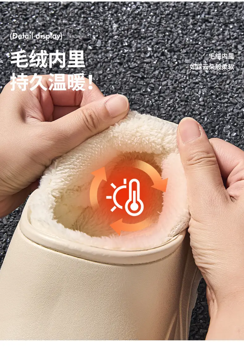 2025 Winter Cotton Slippers for Men, Warm Eva Waterproof, One-Leg Velvet Bag Heel for Women — feature 11