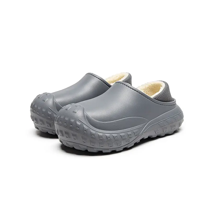2025 Winter Cotton Slippers for Men, Warm Eva Waterproof, One-Leg Velvet Bag Heel for Women