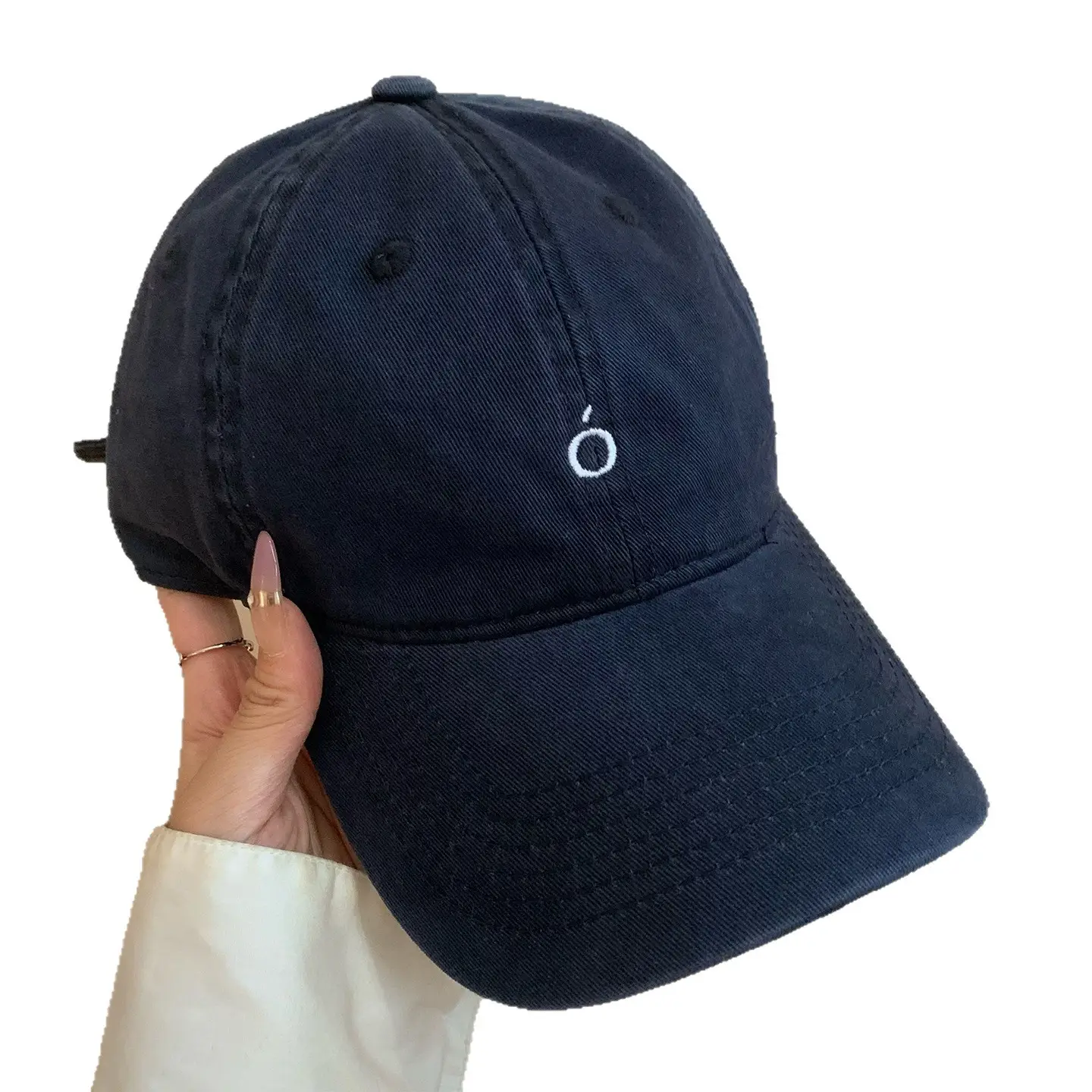Women Navy Blue Baseball Cap with White Logo - Image 10