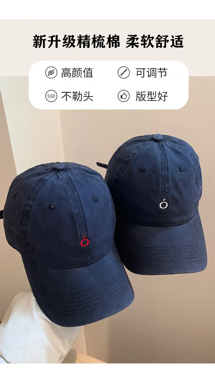 Women Navy Blue Baseball Cap with White Logo — feature 5