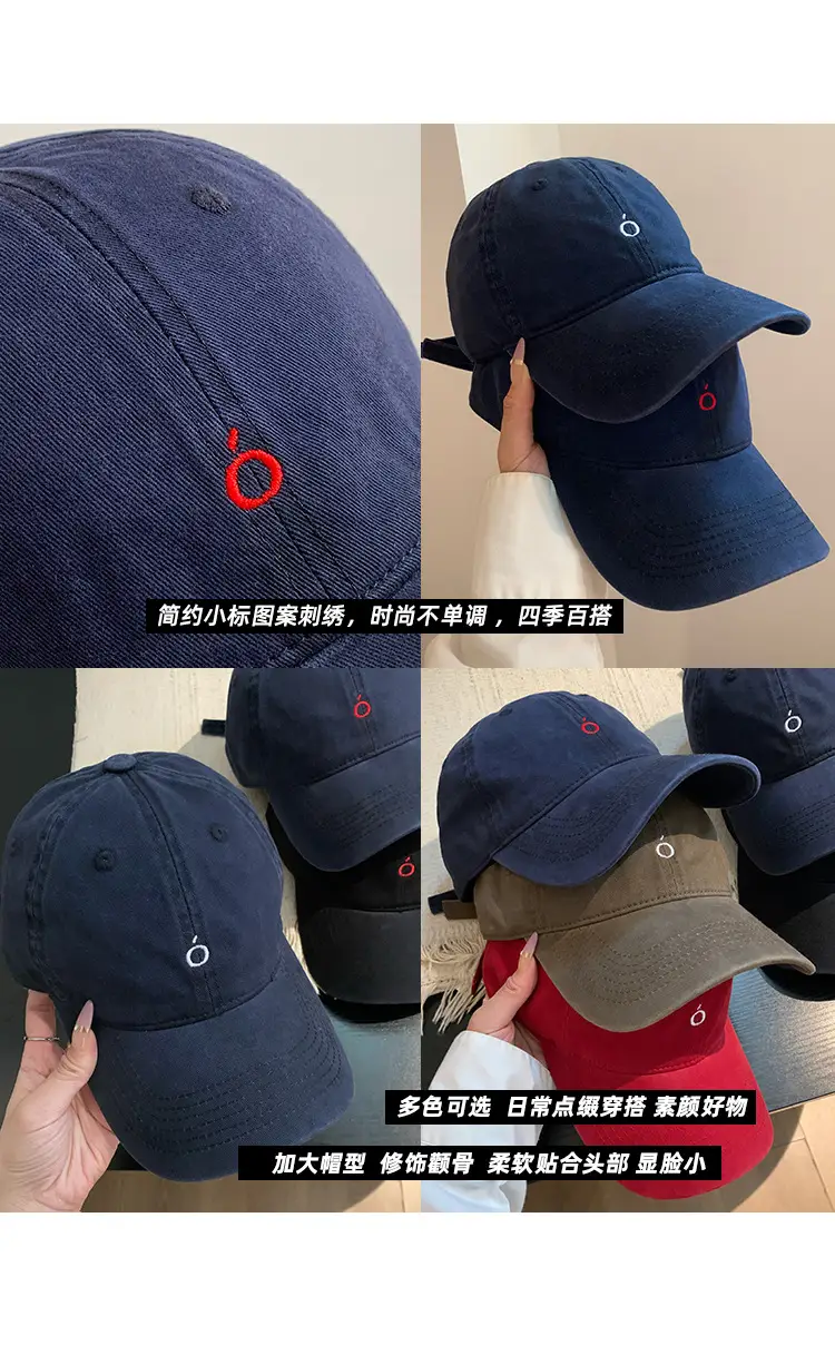 Women Navy Blue Baseball Cap with White Logo — feature 6