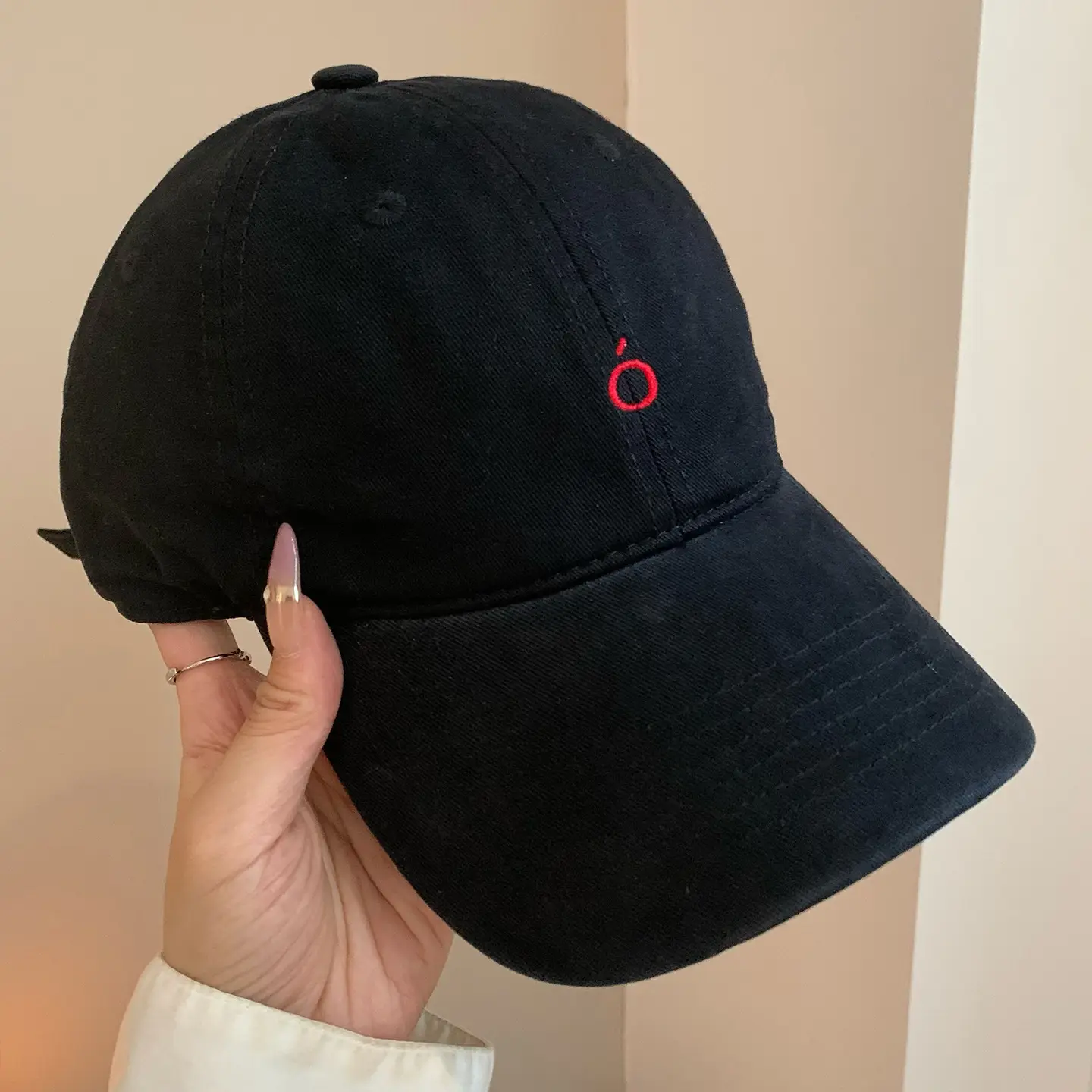Women Navy Blue Baseball Cap with White Logo - Image 3