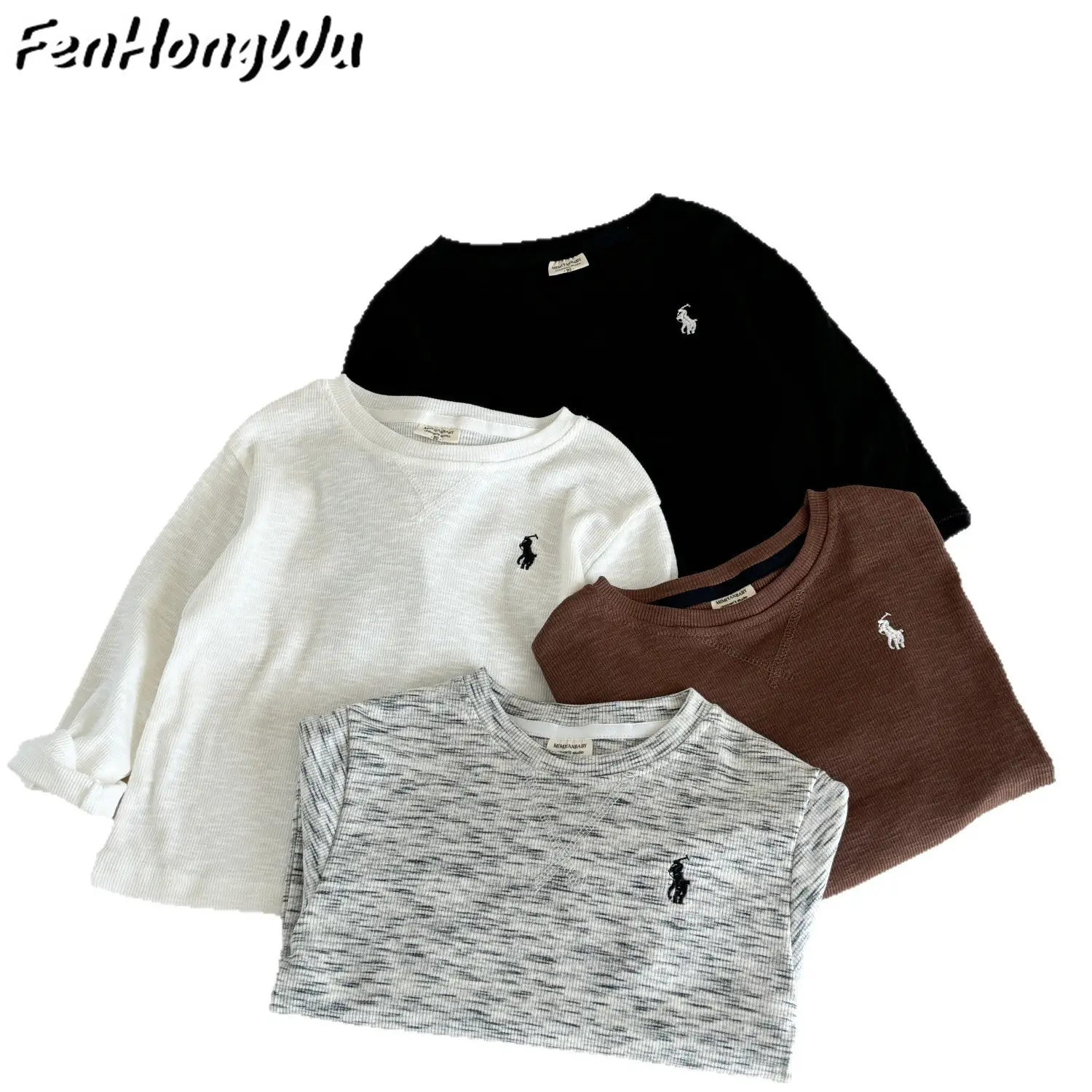 White Polo Logo Long Sleeve T-Shirt for Boys