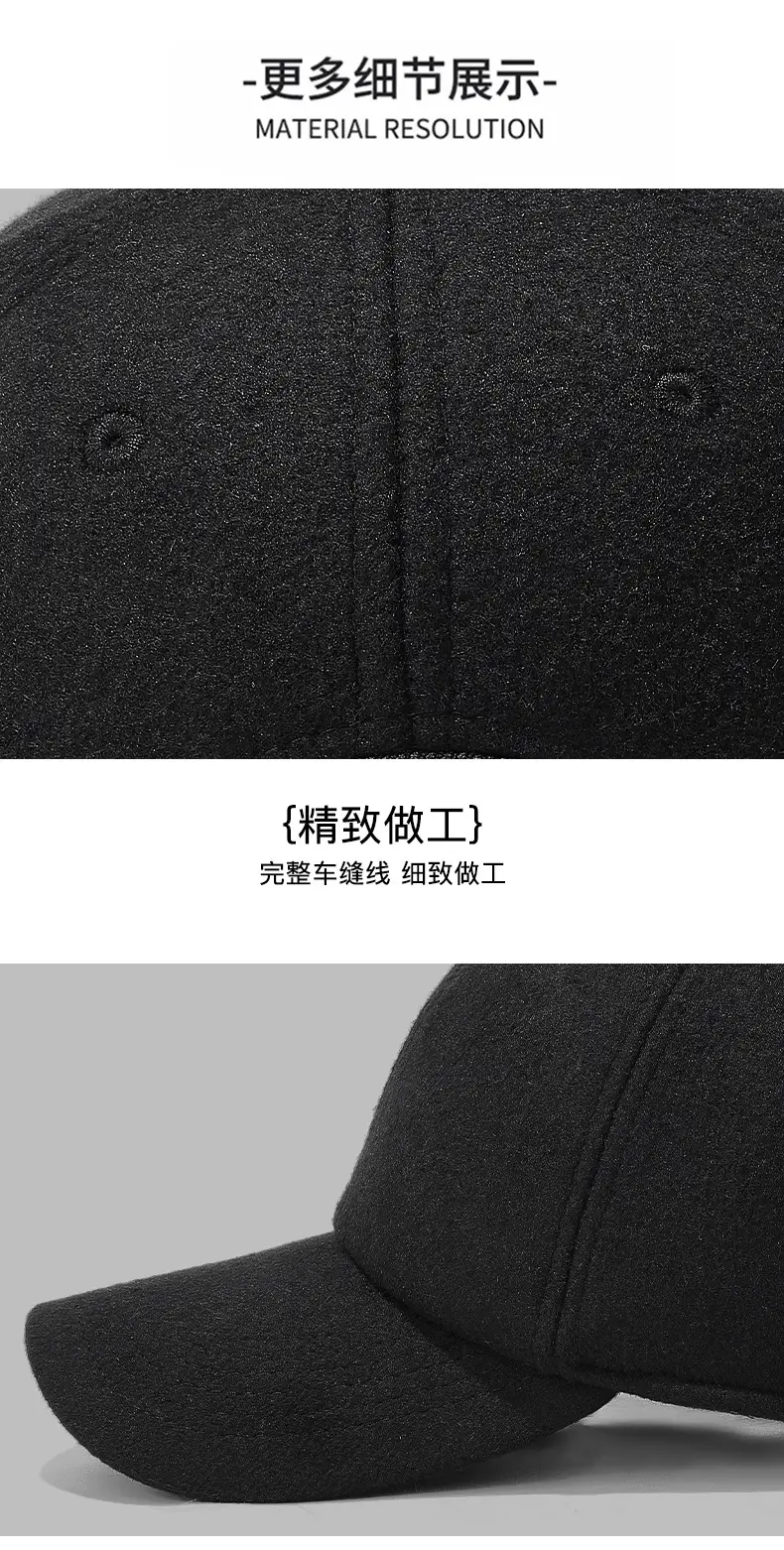 Winter Wool Cap for Men Women Black Cold Proof — feature 16