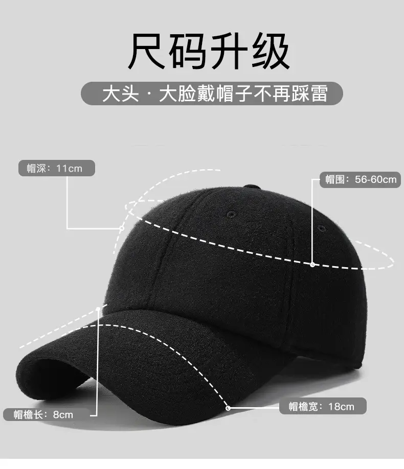 Winter Wool Cap for Men Women Black Cold Proof — feature 6