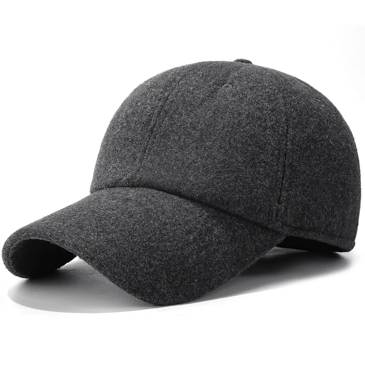 Winter Wool Cap for Men Women Black Cold Proof