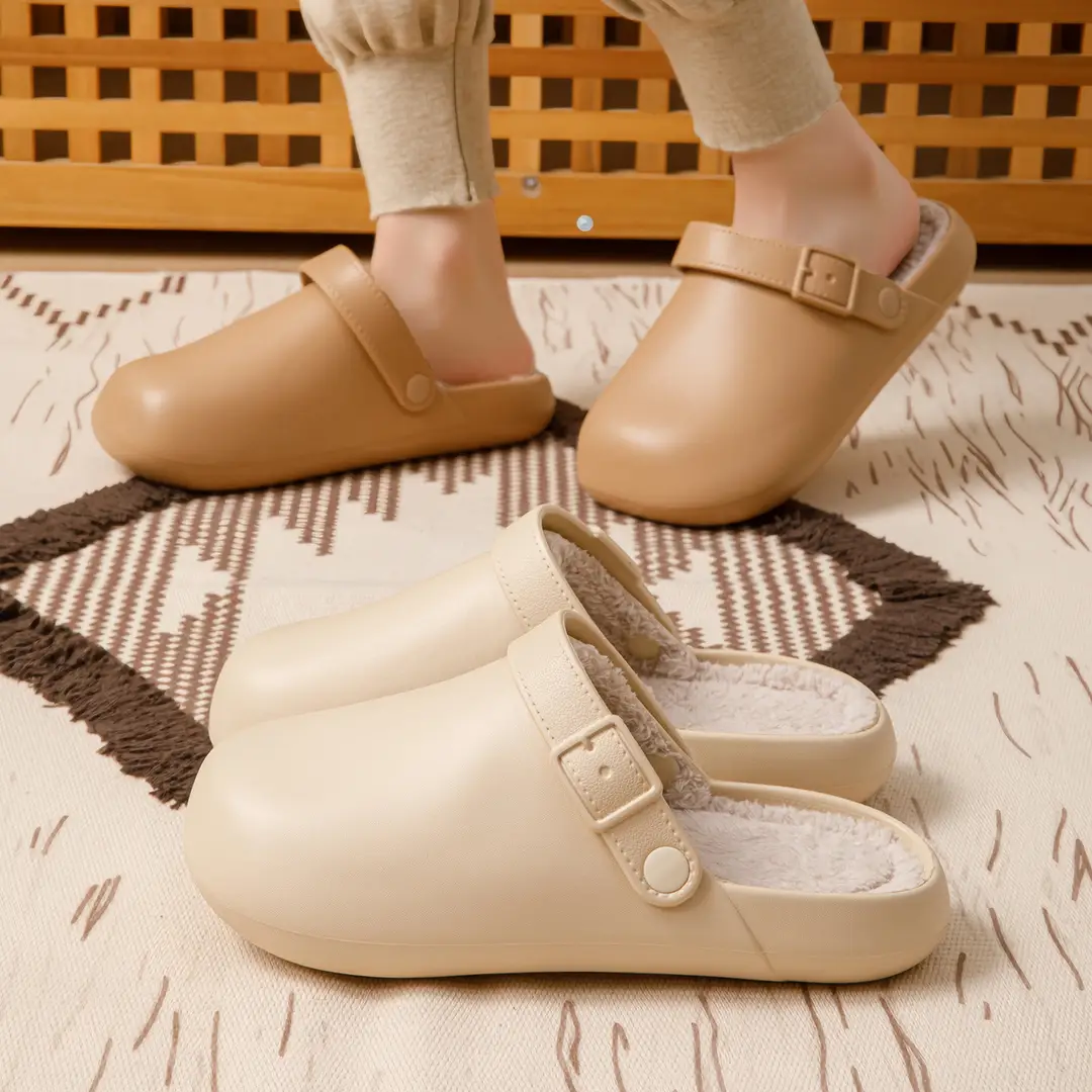 Thick-Soled Cotton Slippers for Women with a Stepping-On-Clouds Feel, Winter 2026 New Model, Indoor Plush Warm Antibacterial Anti-Odor Non-Slip Cotton Slippers for Men