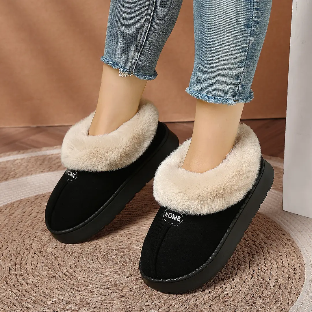 Fleece-Lined Cotton Shoes for Women, Autumn and Winter Fashion, Household Slippers with Heel, Non-Slip Thick-Soled High-Top Cotton Slippers for Men, Wholesale - Image 7