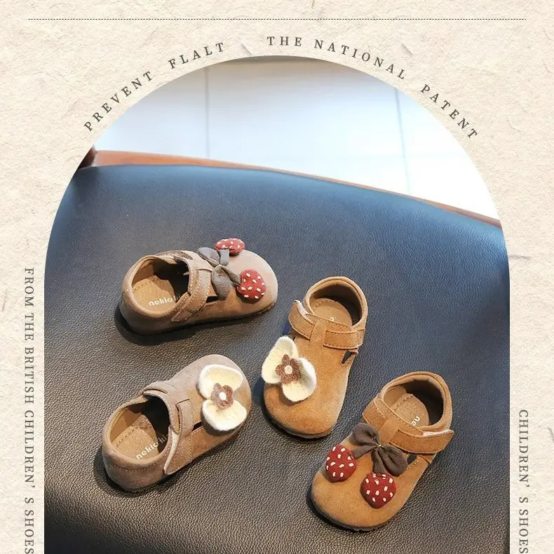 Girls Birkenstock Shoes with Heart Decor Non-Slip Sole