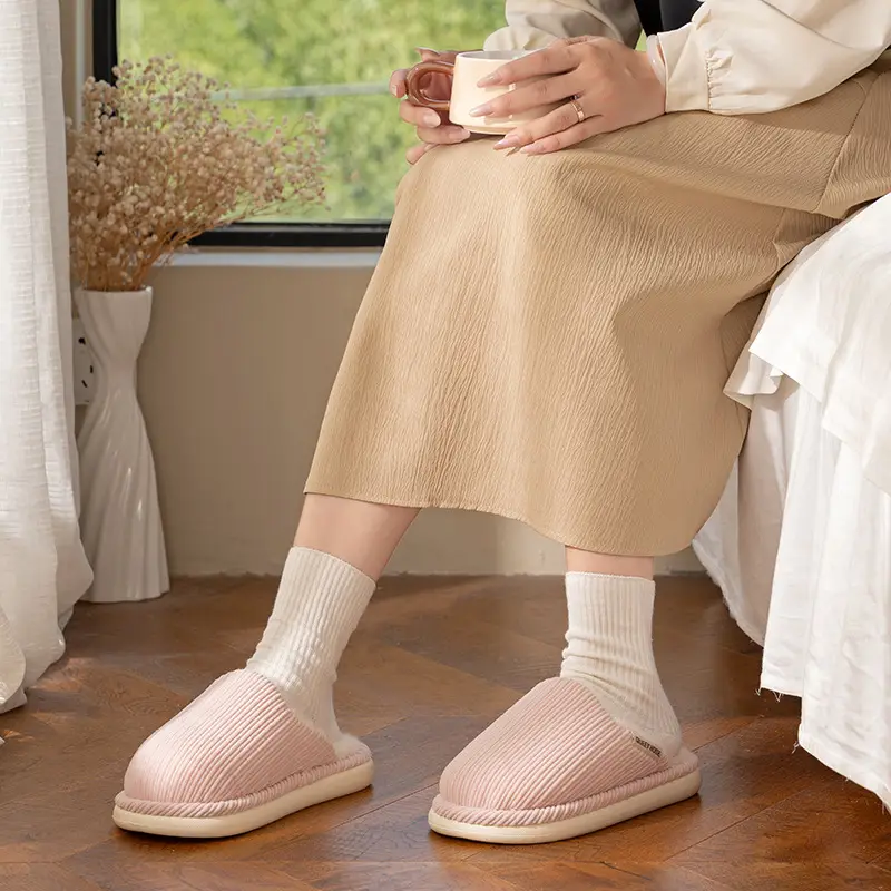 Women's Autumn and Winter 2026 New Style Indoor Non-Slip Thick-Soled Home Plush Anti-Odor Floor Slippers for Men - Image 9