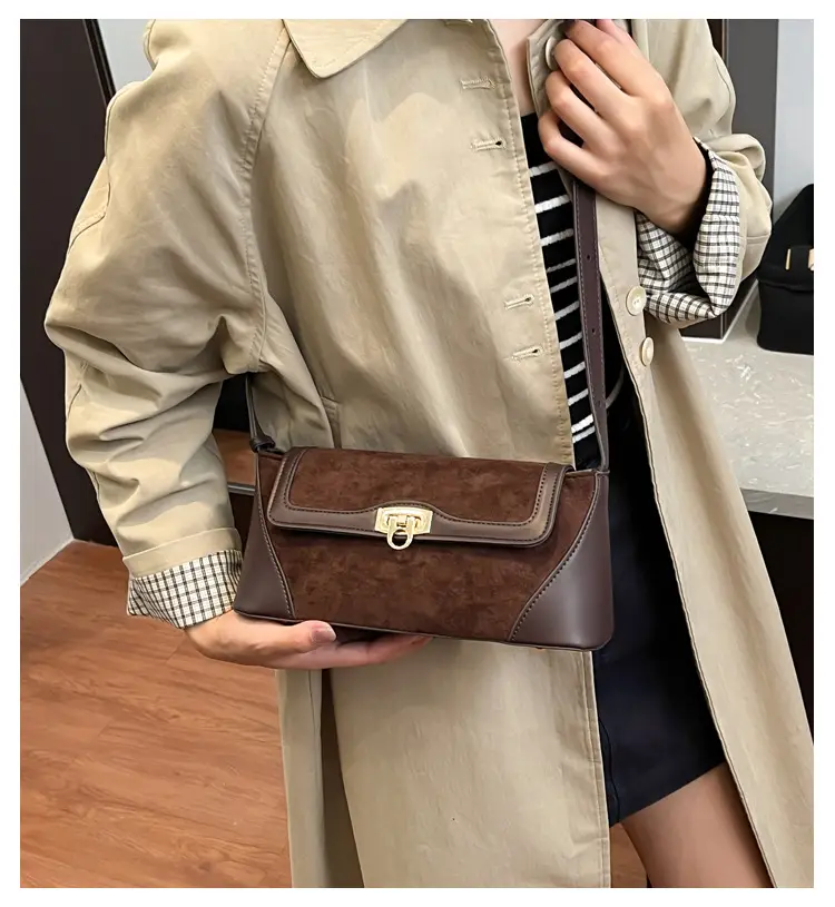 Women Crossbody Bag Beige French Luxury Textured — feature 1