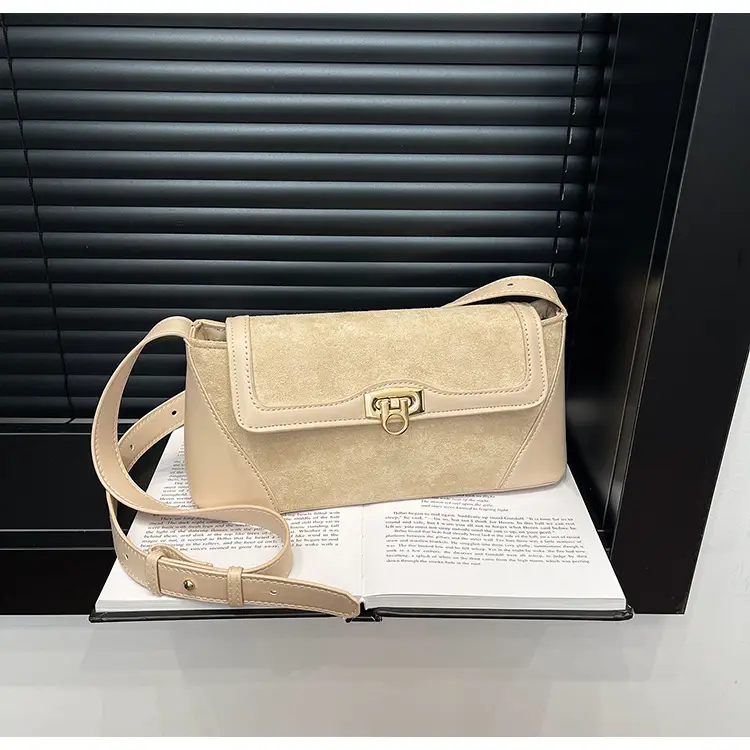 Women Crossbody Bag Beige French Luxury Textured — feature 12