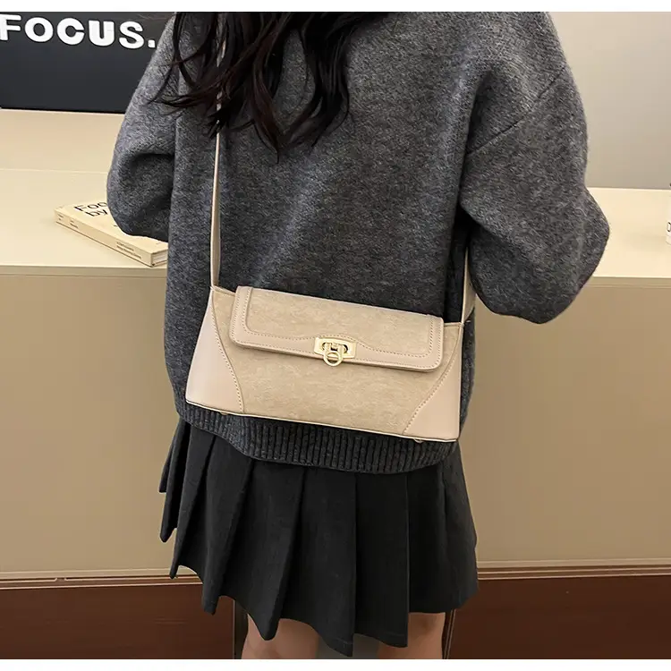 Women Crossbody Bag Beige French Luxury Textured — feature 36