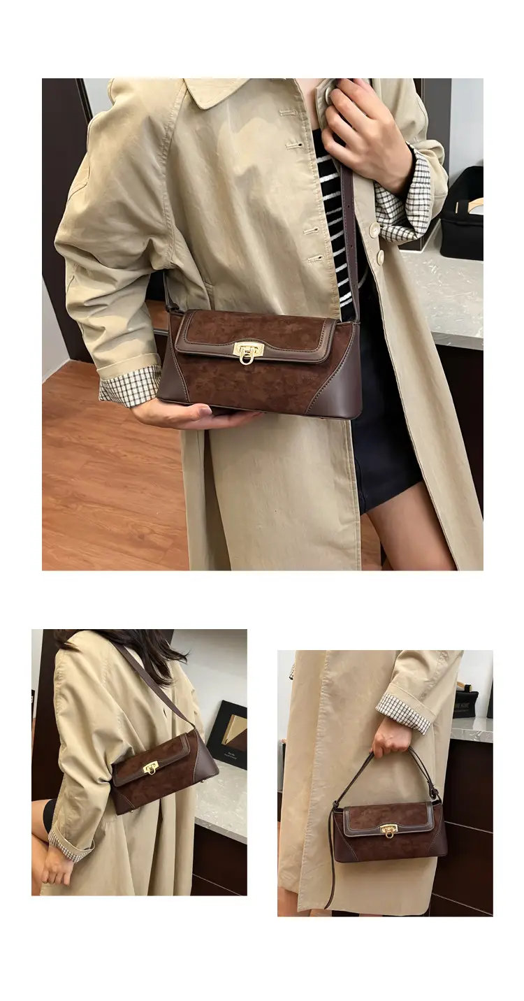 Women Crossbody Bag Beige French Luxury Textured — feature 9