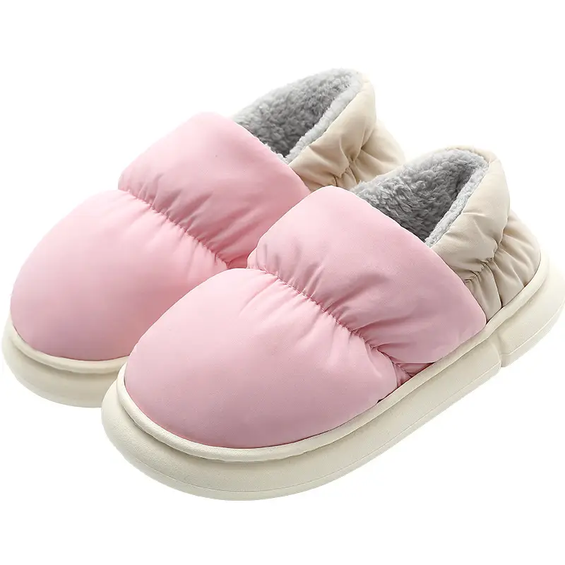 Men's Winter Cotton Slippers with Heel, down Cloth Waterproof Indoor Thick-Soled Home Warm Cotton Shoes for Men Wholesale - Image 10