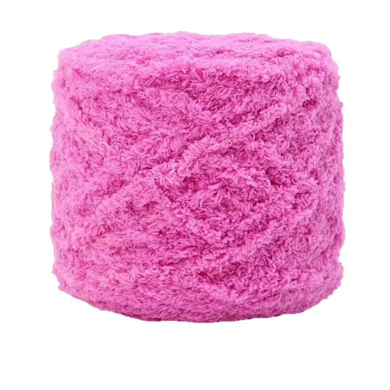 Skin-Friendly Velvet Three-Strand Coral Fleece 100g Towel Yarn Towel Thread Chenille Baby Scarf Yarn Hand-Knitted Thick Yarn Wholesale
