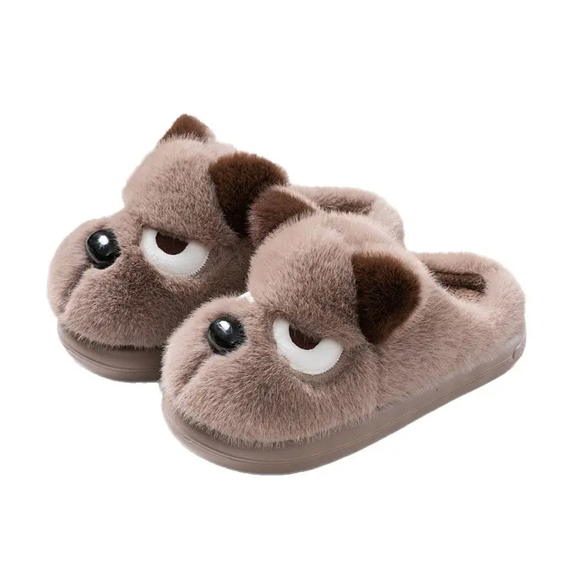 Personalized Funny Puppy Cotton Slippers for Women, Autumn and Winter Couples Home Fleece-Lined Thick-Soled Plush Cotton Shoes, Cute Outer Wear - Image 11