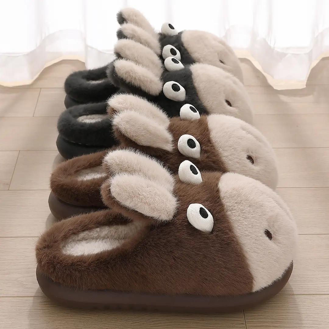 Winter Cotton Slippers for Women, Cute Men's New Style, Indoor Home Use, Warm, Non-Slip, Soft Sole, Wear-Resistant Cotton Slippers for Women, Wholesale - Image 5