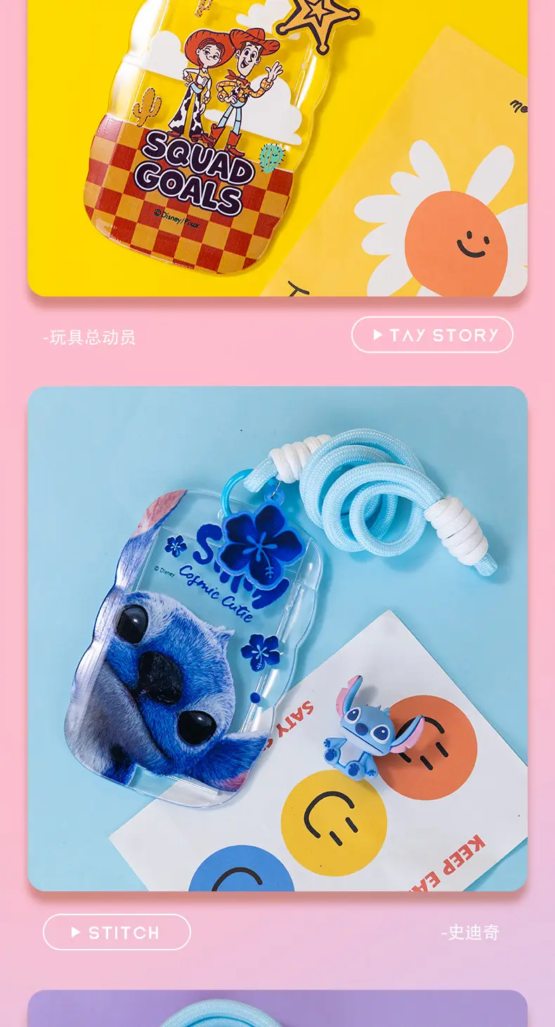 Disney Keychain Small Pendant Transparent Card Protective Cover Lanyard Backpack Pendant Cute Pendant Small Gift — feature 5