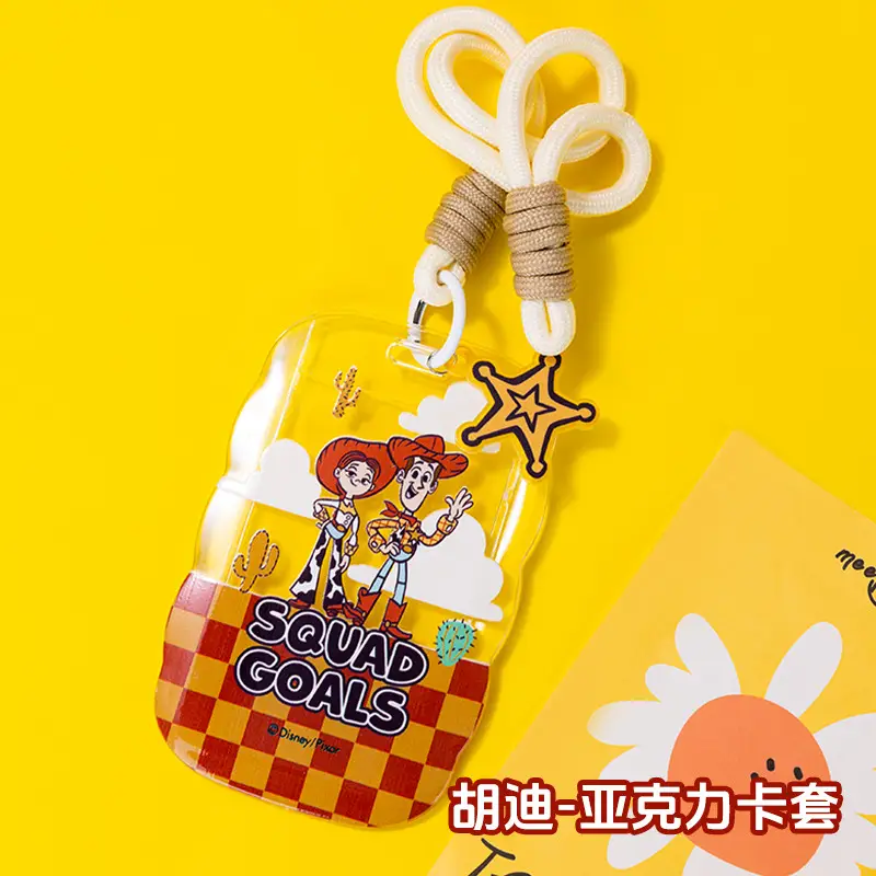Disney Keychain Small Pendant Transparent Card Protective Cover Lanyard Backpack Pendant Cute Pendant Small Gift