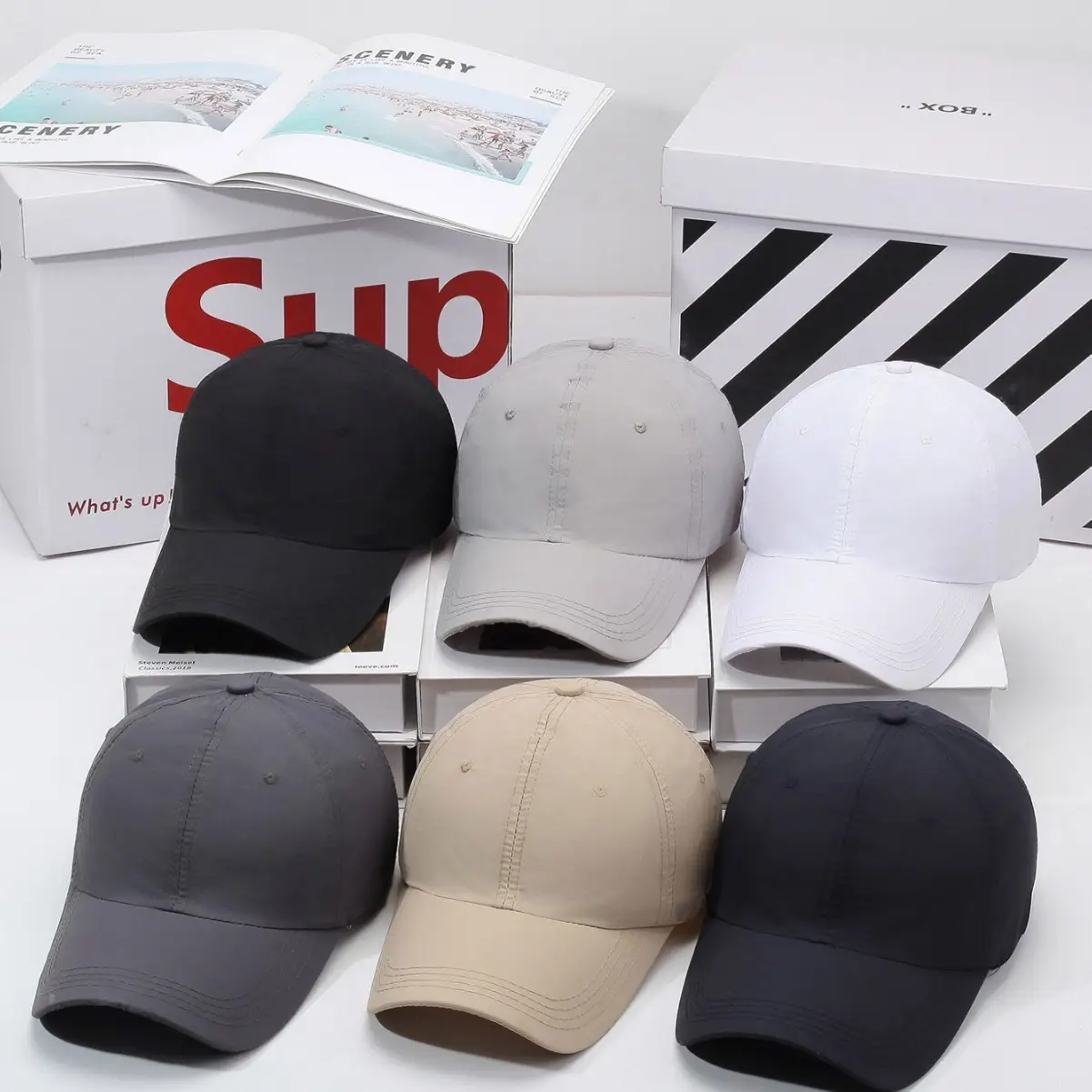White Duckbill Cap for Men Women Plus Size - Image 9