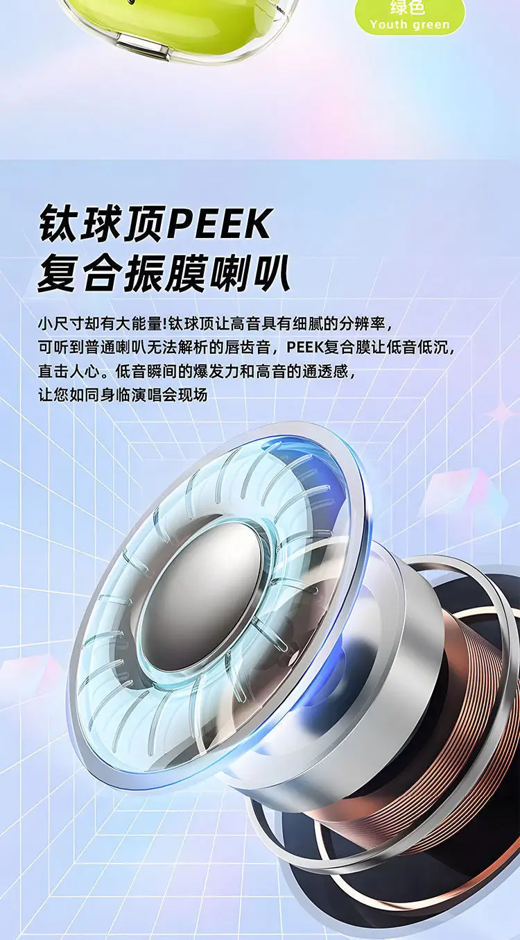 Ultra-High-Looking Air31 Transparent High-Quality In-Ear Sports Digital Display Wireless Bluetooth Headset Source Factory — feature 6