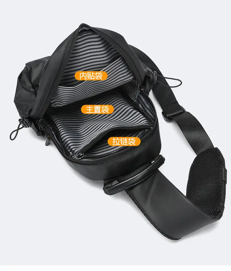 Men's Black Crossbody Sports Bag Large Capacity — feature 14