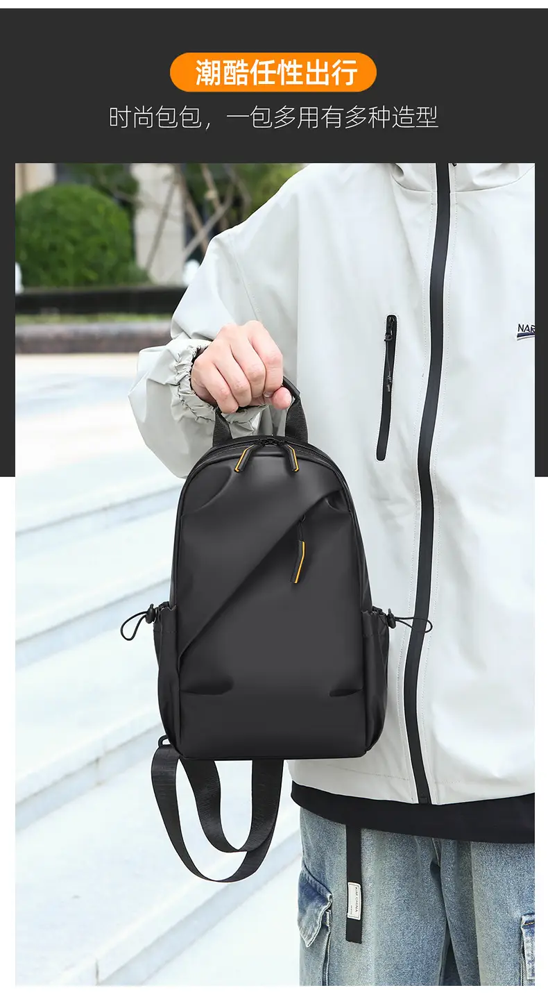 Men's Black Crossbody Sports Bag Large Capacity — feature 18