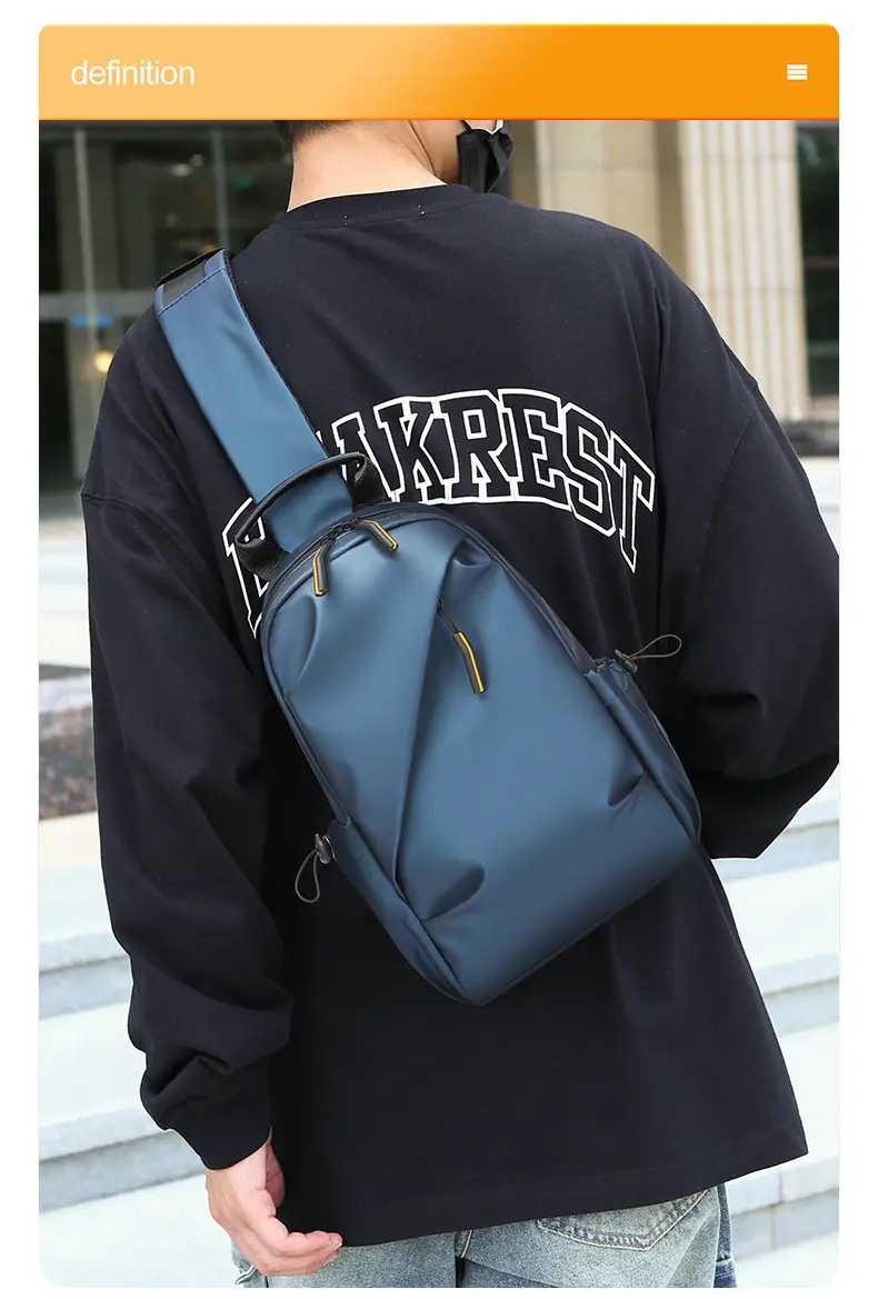 Men's Black Crossbody Sports Bag Large Capacity — feature 6