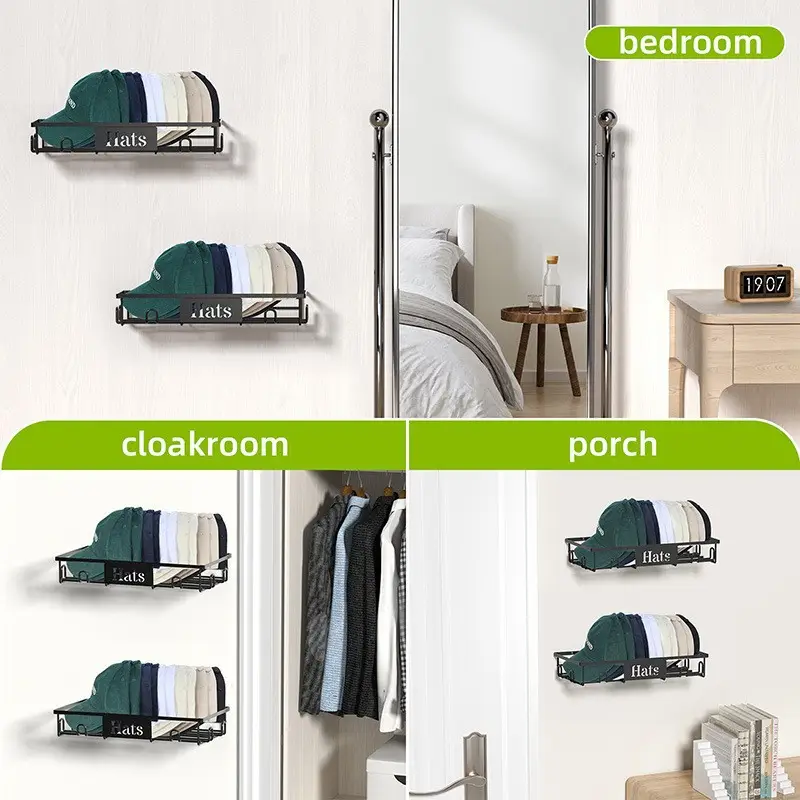 Cross-Border Wall Mount Storage Rack Black - Image 3