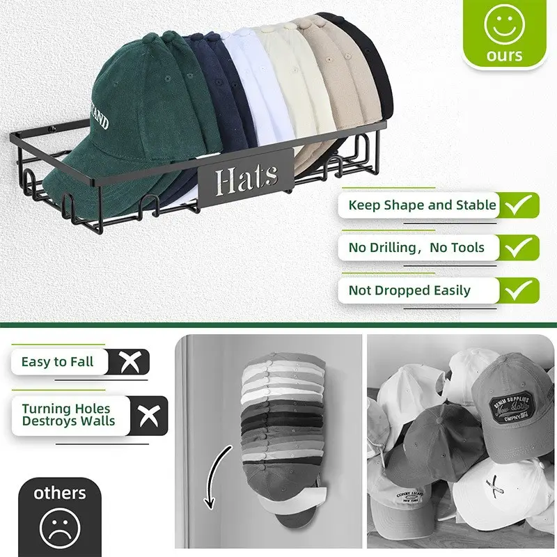 Cross-Border Wall Mount Storage Rack Black - Image 4