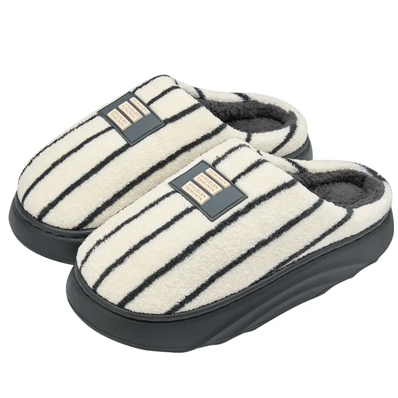 Jialiya Thick-Soled Cotton Slippers for Men Autumn and Winter 2025 New Indoor Home Warm Plus Plush Slippers for Women Wholesale - Image 9