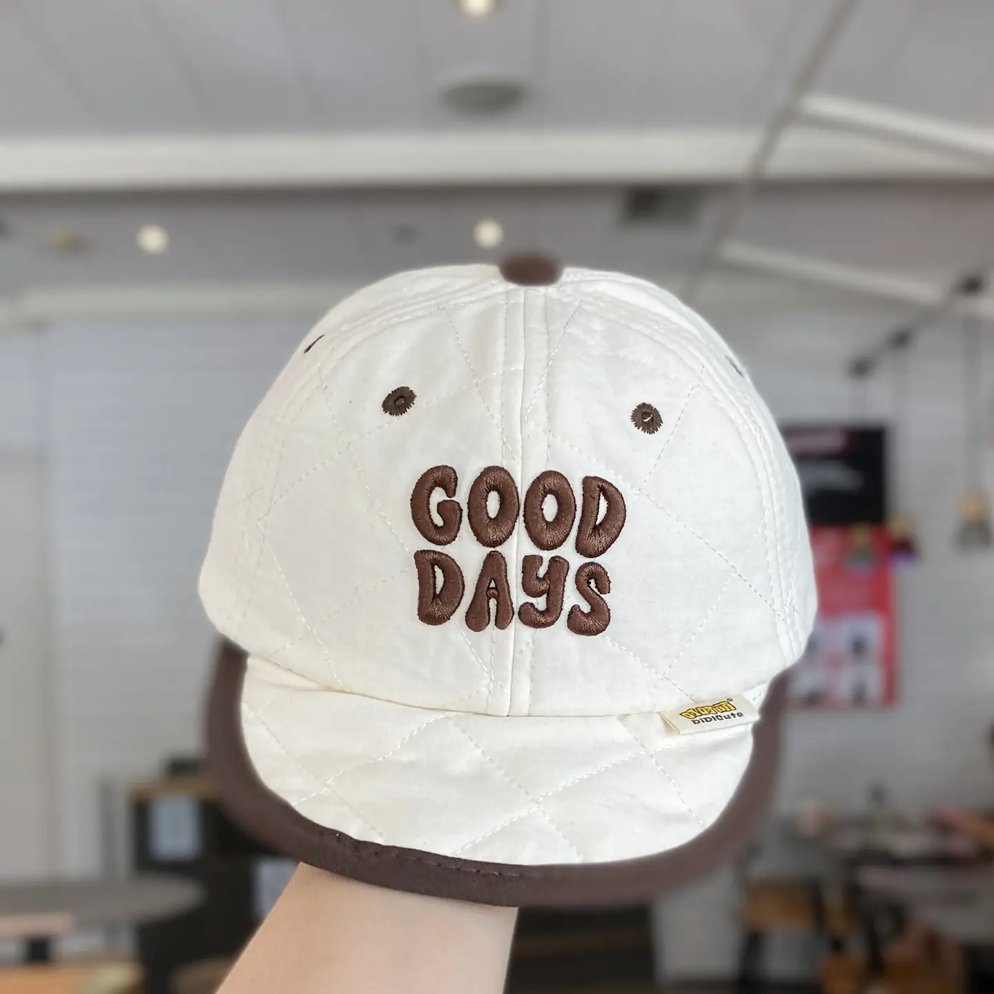 Brown "Good Days" Duckbill Cap for Kids Winter — feature 11