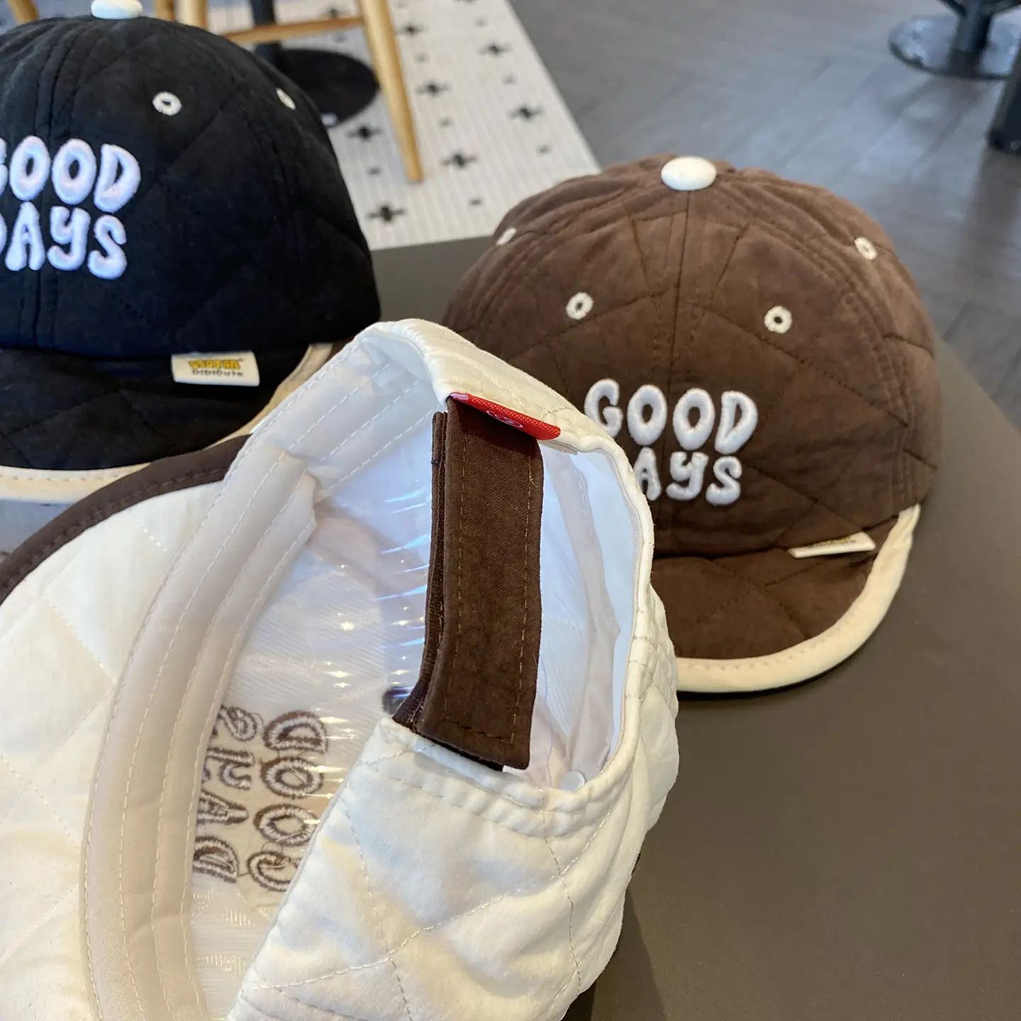 Brown "Good Days" Duckbill Cap for Kids Winter — feature 3