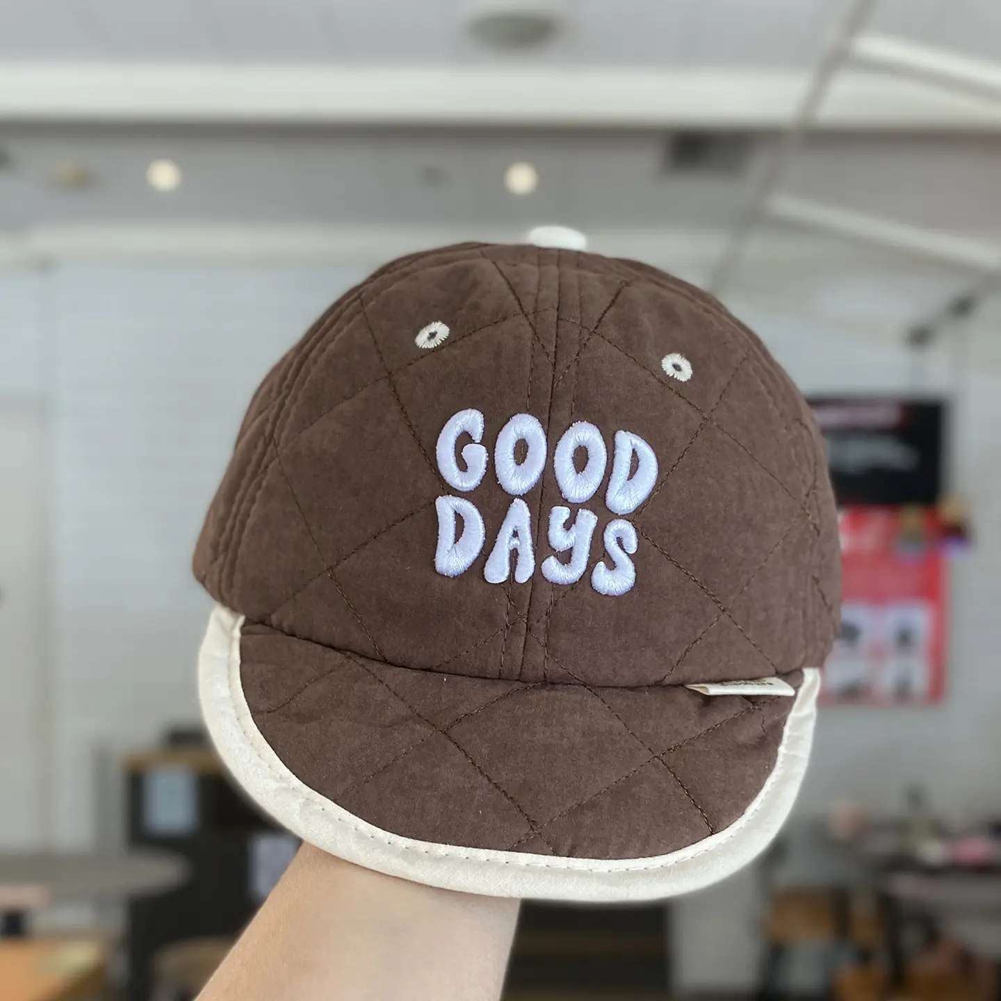 Brown "Good Days" Duckbill Cap for Kids Winter - Image 4