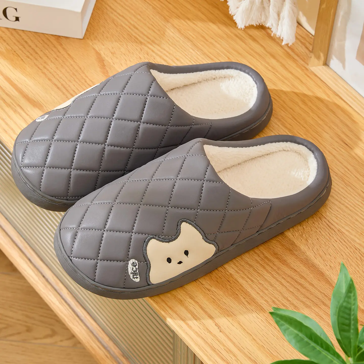 Women Waterproof Cotton Slippers Pink Autumn Winter 2025 - Image 4