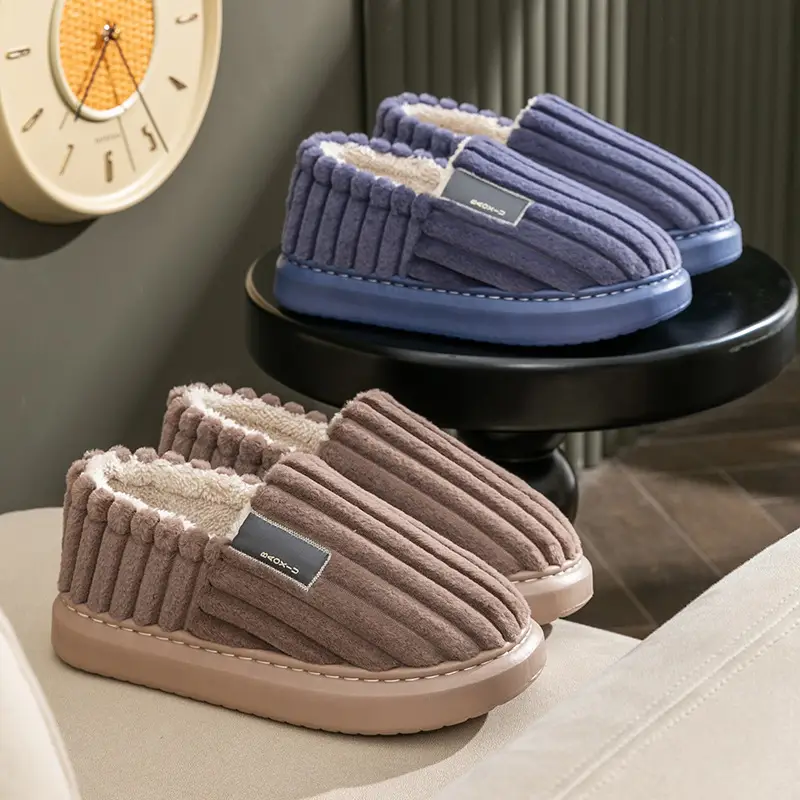 Elderly Non-Slip Cotton Slippers Men's Home Autumn and Winter Heel Indoor Thick-Soled Large Size Plush Cotton Shoes Men's Winter - Image 6