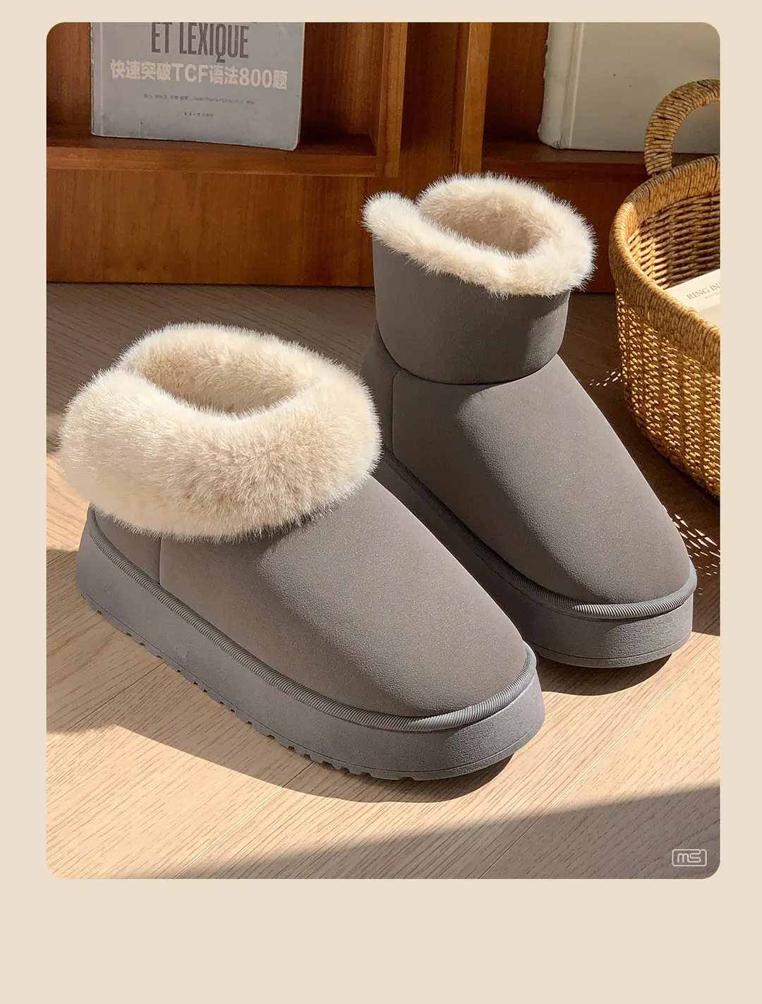 New Thick-Soled Heightening Fur-Knot Bow Cotton Boots for Women in Winter New Velvet Warm Anti-Slip Couple Snow Boots for Men — feature 9