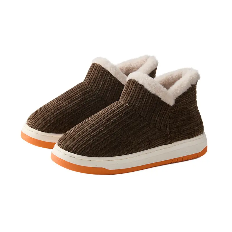 Navy Fleece Lined Winter Slippers for Women