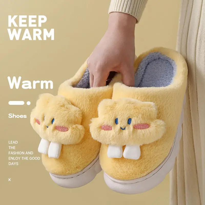 Manufacturer Wholesale Cotton Slippers for Women Winter Home Household Indoor Warm Non-Slip Thick-Soled Couple Wool Slippers for Men Autumn and Winter