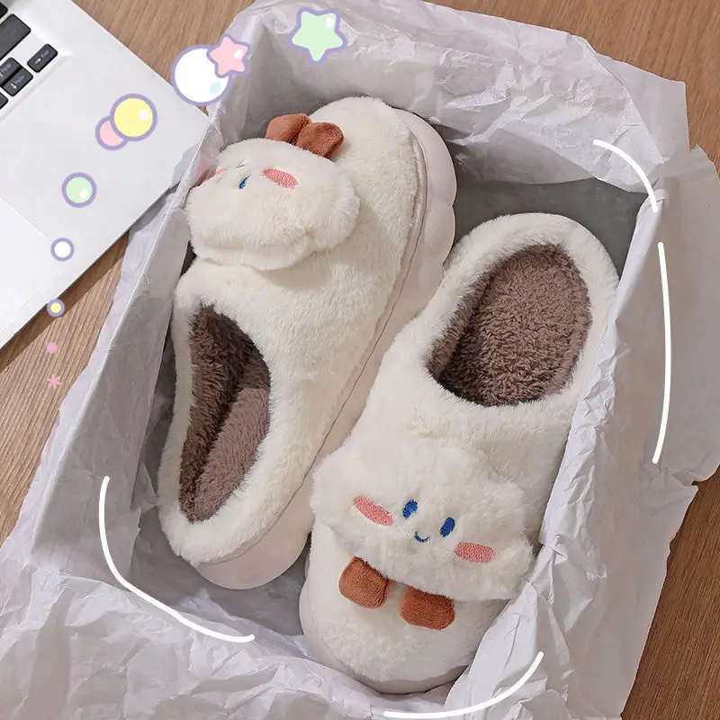 Manufacturer Wholesale Cotton Slippers for Women Winter Home Household Indoor Warm Non-Slip Thick-Soled Couple Wool Slippers for Men Autumn and Winter