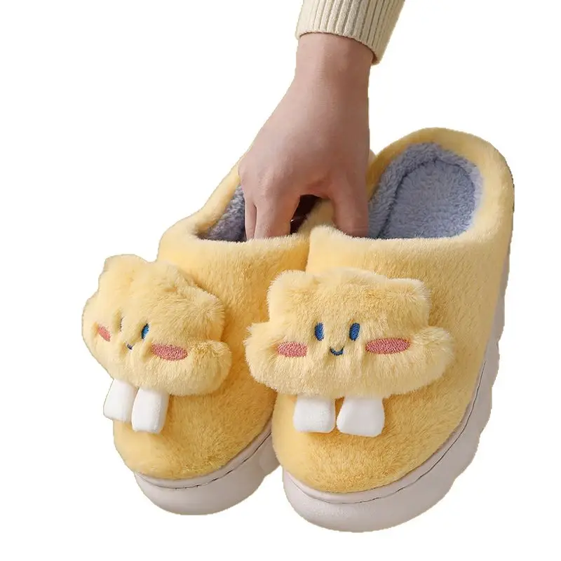 Manufacturer Wholesale Cotton Slippers for Women Winter Home Household Indoor Warm Non-Slip Thick-Soled Couple Wool Slippers for Men Autumn and Winter