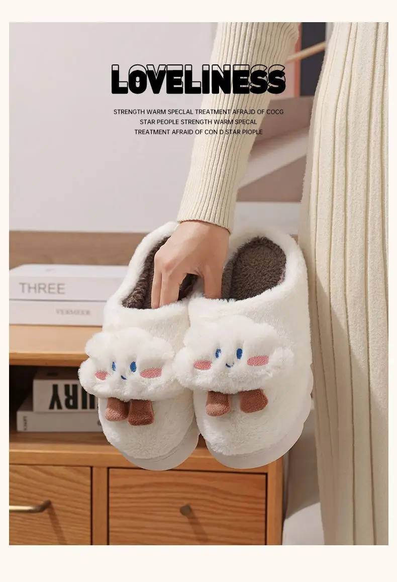 Manufacturer Wholesale Cotton Slippers for Women Winter Home Household Indoor Warm Non-Slip Thick-Soled Couple Wool Slippers for Men Autumn and Winter — feature 12