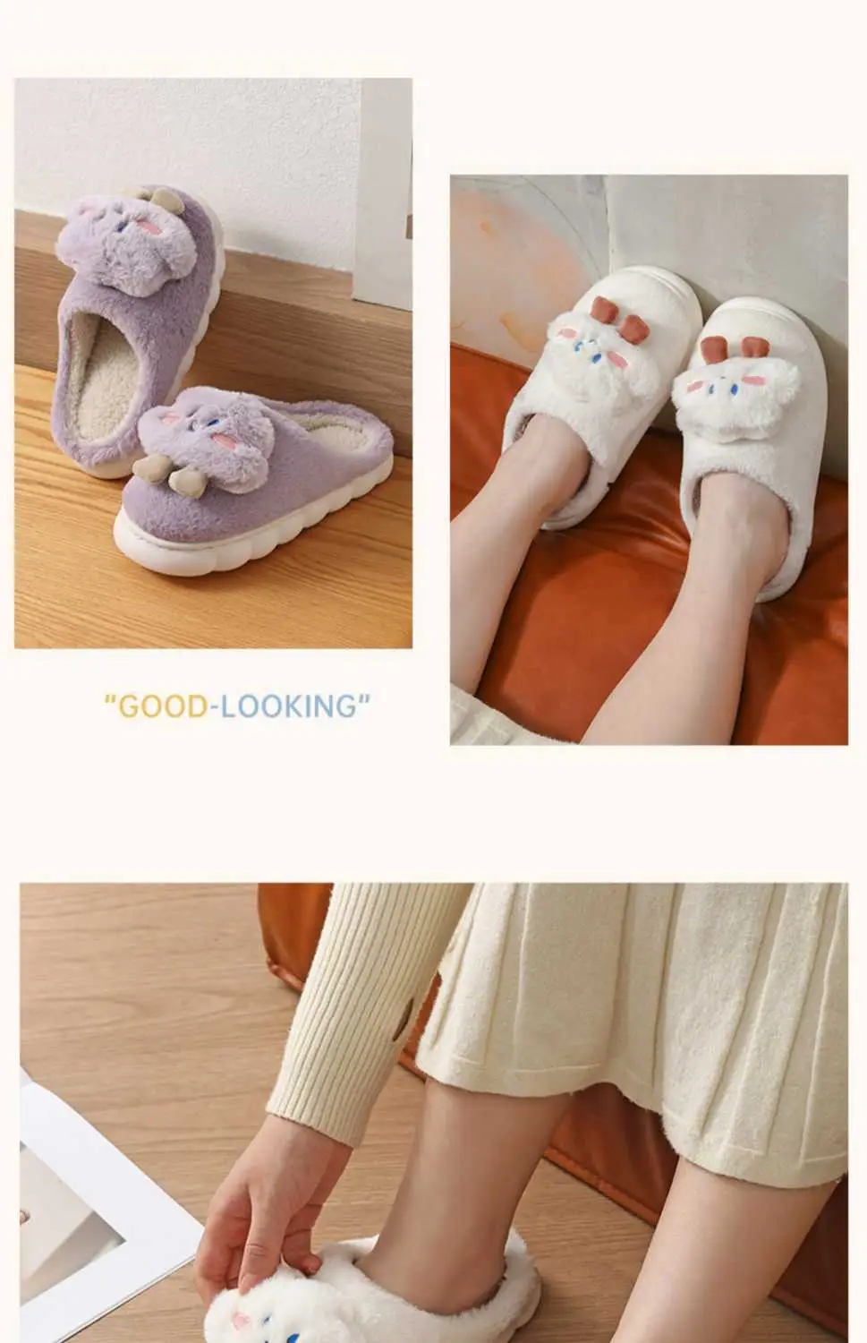 Manufacturer Wholesale Cotton Slippers for Women Winter Home Household Indoor Warm Non-Slip Thick-Soled Couple Wool Slippers for Men Autumn and Winter — feature 9
