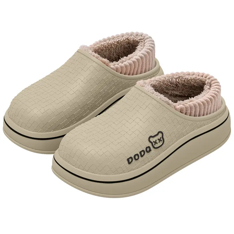 Waterproof Couple Cotton Slippers Pink Warm Women - Image 10